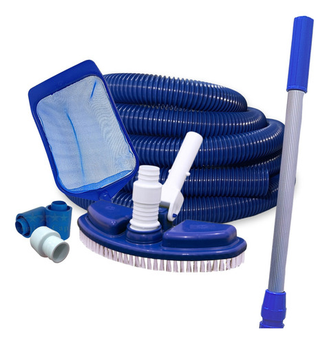 Kit Limpeza Piscina Vinil Alvenaria Aspirador Peneira Cabo