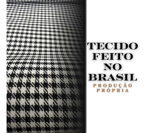 Tecido Pied De Poule Xadrez Fio Tinto Preto E Branco 10 Metros Xadrez