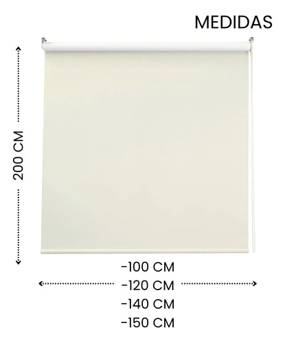 Persiana Enrollable Cortina Roller Lisa 80cm X 180cm Colores Dorado Claro