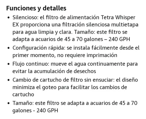 Filtro Para Pescera 70 Gl