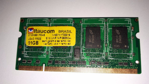 Memoria Itaucom Ddr2 1gb 667mhz Notebook C Garantia