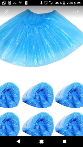 Cubrecalzados Desechables, Plástico Color Azul 300 Unidades 