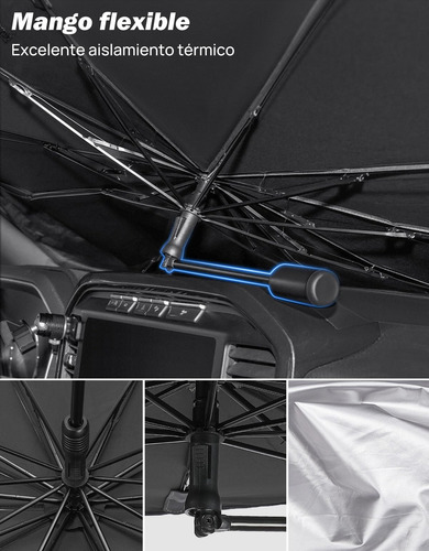 Parasol Para Parabrisas, Mango Plegable Con Rotación De