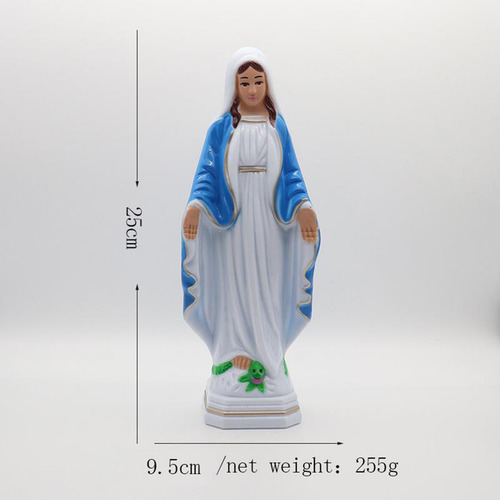 Estátua De Plástico Da Virgem Católica 25x9,5cm B