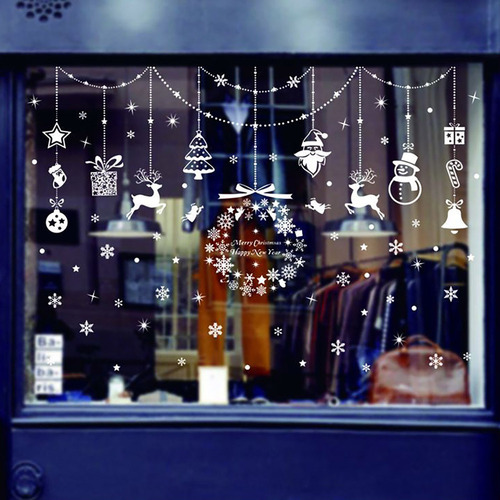 Pegatinas De Ventana De Navidad Y Copo De Nieve Con