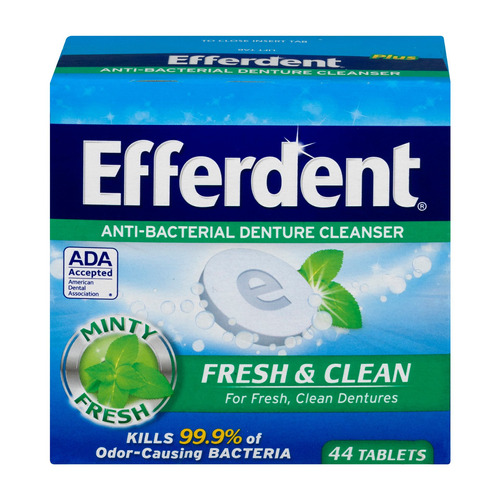 Set De 44 Tabletas Efferdent, Limpiador De Dentaduras,