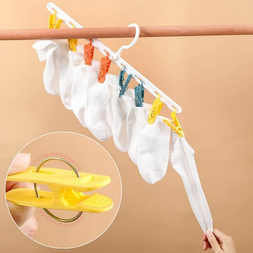 Tendedero Con 2 Pinzas Para Ropa, Resistente Al Viento, Para