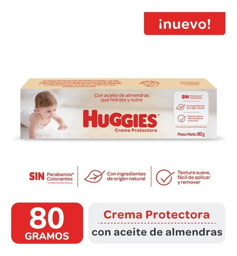 Crema Protectora Huggies Con Aceite De Almendras 80g