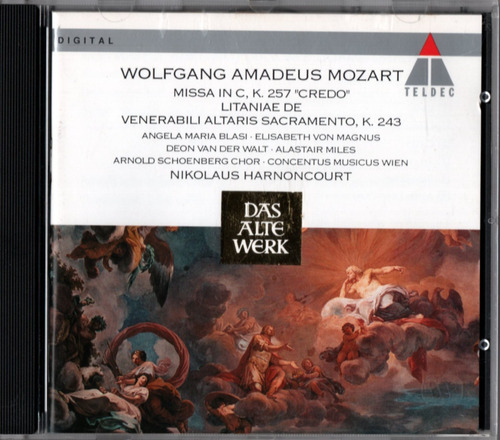 Cd Mozart Missa In C K257 Litaniae K243 Nikolaus Harnoncourt (Usado)
