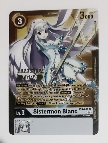Carta Sistermon Blanc 2023 Top 4 Bt6 082 R Digimon Tcg