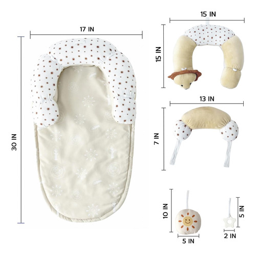 Colchoneta 2 En 1 Con Almohadas Y Juguetes Para Bebés