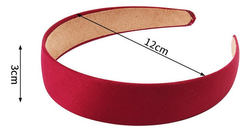 8 * Diadema Ancha De Tela For El Pelo, Moderna, Color Liso