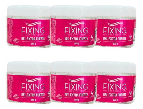 Pack De 6 Gel Fixing Extra Fuerte Con Aroma Para Damas