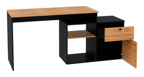 Escritorio Centro Estant Milan Negro Paraiso Ancho 168cm