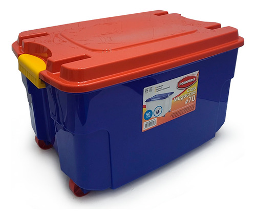 Caja 50lt Polinplast Con Ruedas