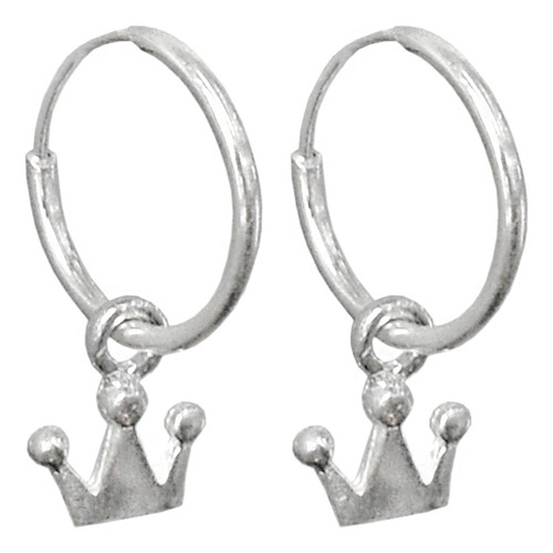 Aros Argollas 10mm Con Dijes Aritos Regalo Nena Mujer Plata