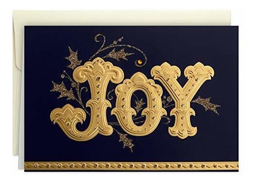 Tarjetas Navideñas En Caja, Gold Joy En Relieve 12 Tar...