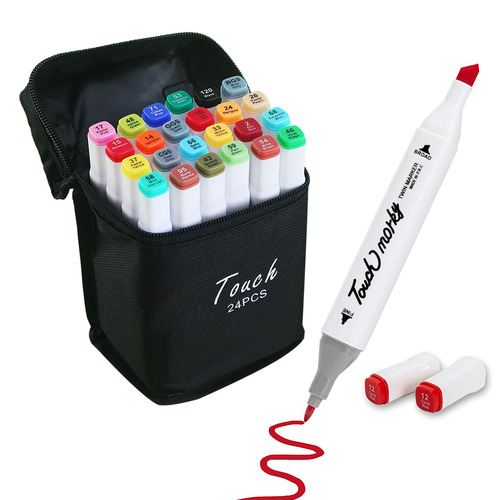 Bolsa para bolígrafos escolares de doble punta de 24 colores