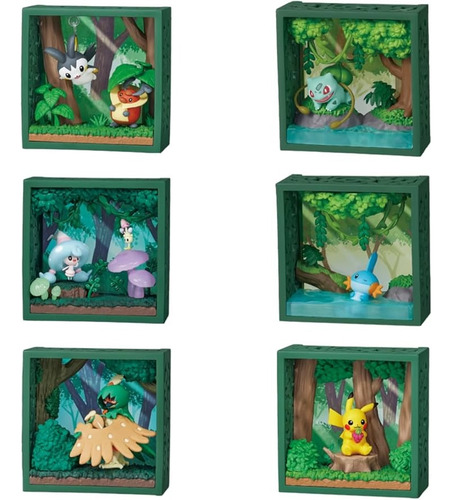 Boneco Pokemon Kricktot E Emolga Re-ment Green Forest 7,5cm