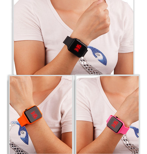 Compatible 48pz Relojes Estudiantes Simple Led Cuadrado Fiesta Mayoreo