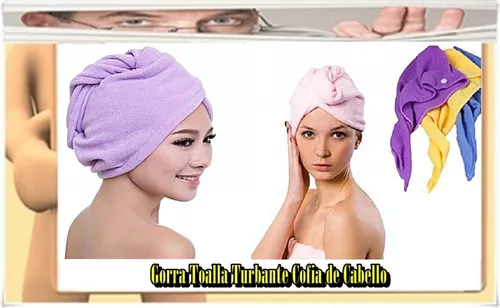 Cofia Turbante Toalla Microfibra Ideal Para Cabello Largo