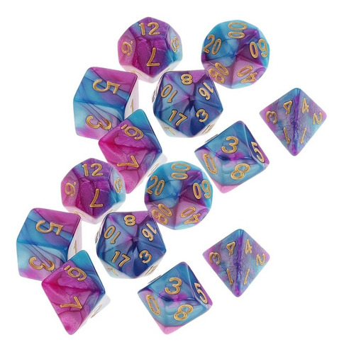 14 Pcs Dado Poliédrico Dice D4-d20 Para Dungeons & Dragons