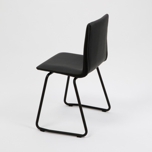 Imagen 3 de 8 de Silla De Comedor Tapizada Diseño Quina Base Negra Rossi