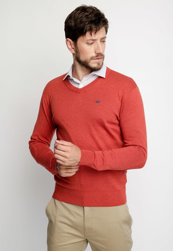 Sweater Hombre Melange Smart Casual Marrón Fw 2023 Ferouch