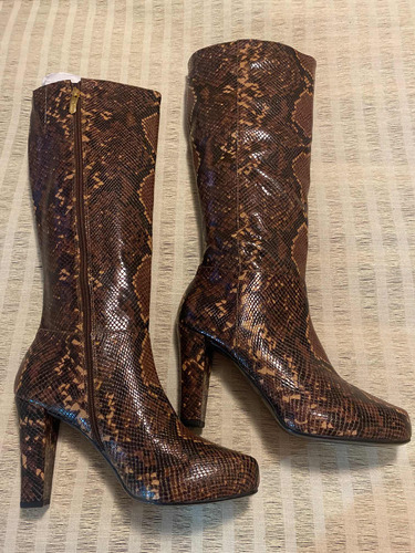 Bota Larga Animal Print 37, Gacel, Olga