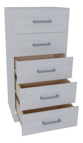 Comoda Moderna Chifonier Cajonera Melamina 5 Cajones 0,60 Color Mogno