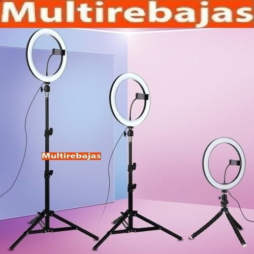 Imagen 2 de 6 de Aro De Luz Led Fotografico 8 Pulgada Tripode Soporte Celul