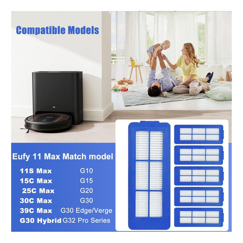 Detetap 6 Pcs Hepa Filters Replacement For Eufy 11s Max Of