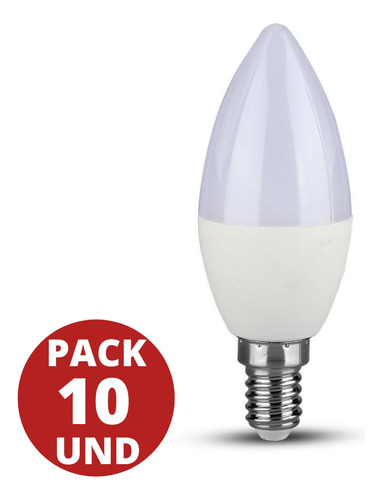 Ampolleta Led E14 Tipo Vela 5w Want Pack 10 Unidades