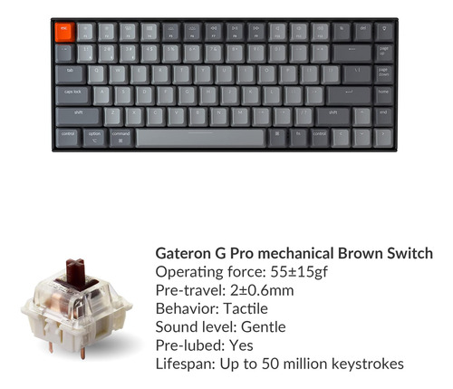 Keycron K2 75% Diseño Bluetooth Wireless Mechanical Gaming K