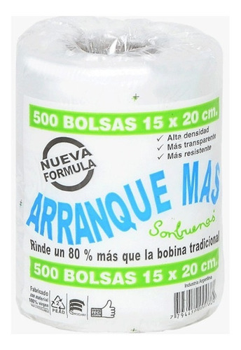 Rollo Arranque Rendidor Polietileno De 15x20 Ad Bulto X 12u