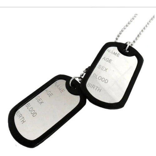 Placa Corrente Soldado Exército Dog Tag Militar Unissex Aço