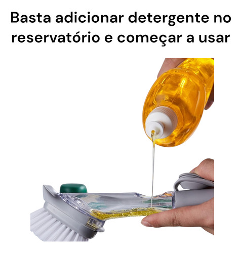 Escova De Limpeza Com Reservatório Para Detergente Multiuso