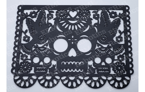 Papel Picado Pintado 25 Cm Mdf Dia De Muertos