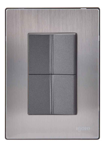 Placa Armada Inox 2 Apagadores Sencillos 1.5 Mod Oxford 10pz