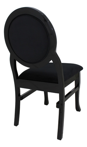 Cadeira De Jantar Encosto Medalhão Classic Preto