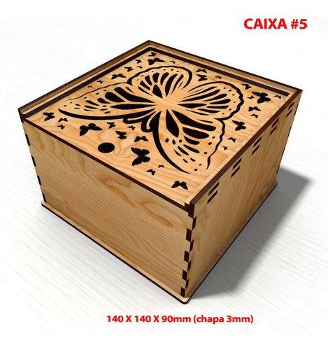 Vetor 15 Caixas 3 Padrões 5 Tamanhos 3mm Corte Laser Cnc Mdf