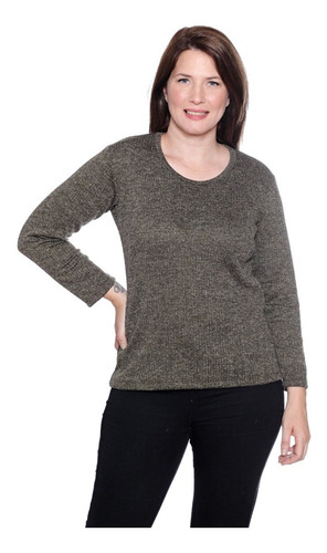 Imagen 7 de 8 de Sweater De Dama Manga Larga Lanilla Con Brillo Art 3117