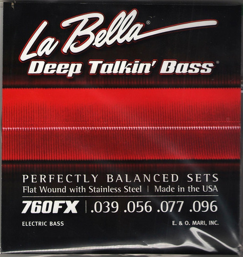 Encordado La Bella Deep Talkin Bass Flat Wound 760fx 039-096
