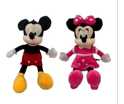 Boneco Pelúcia Minnie Rosa & Mickey Médio 45cm Antialérgico