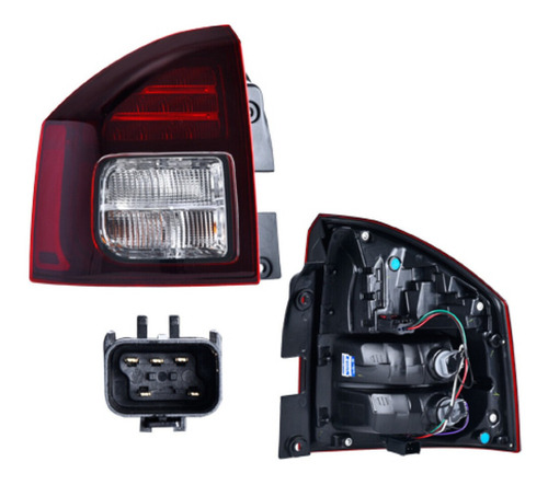 Calavera Izq O Der Roja/obscura C/leds Jeep Compass 14/17