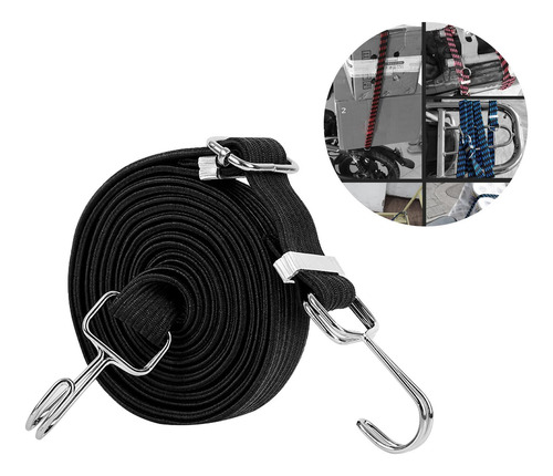 4 Cordón Elástico De Látex Carros De Mano Correa Negro 1m