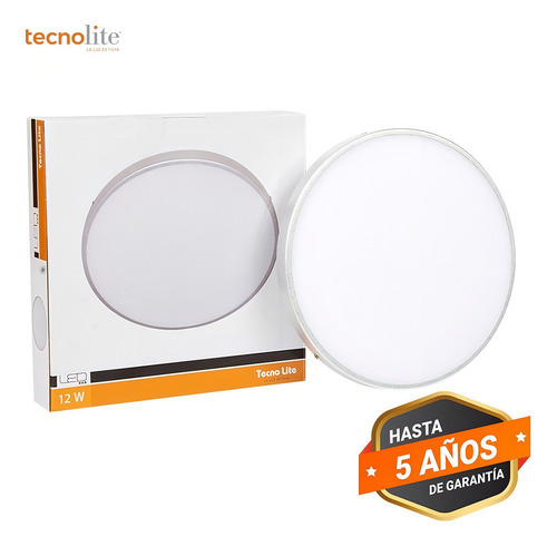 Lampara Led Tecnolite Plafon 12w Techo PTLLED-01RD/12W/65