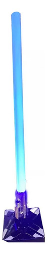 Lámpara Decorativa Star Wars Sable Láser Espada Lightsaber Estructura Plateado Pantalla Blanco