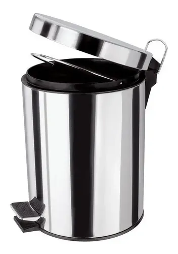 Lixeira Inox 5l Pedal Sem Contato Higienico Pratico Para Cozinha Ou Banheiro