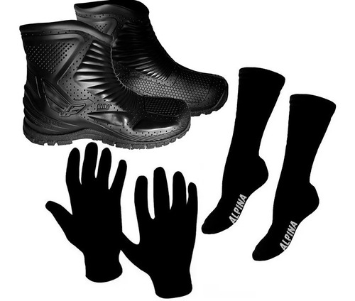 Botas Touring Impermeables + Medias Termicas + Guantes Cuota